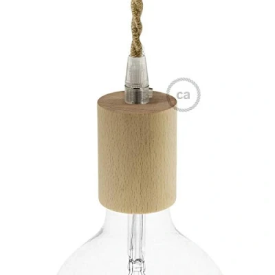 Abbildung von creative cables E27 Lampenfassungs Kit aus Holz Neutral