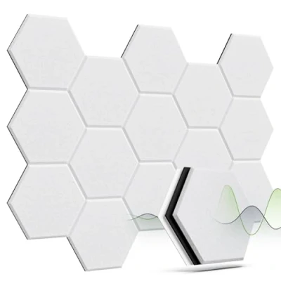 Abbildung von Woovio Schalldämmung Akustikpaneele 12 Pack Hohe Dichte Wandpaneele Selbstklebend Schallschutz Akustikplatten für Tonstudio, Büro, Gaming Deko 30 * 26 1cm
