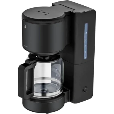 Abbildung von WMF Filterkaffeemaschine Stelio Deep Black, 1,25l Kaffeekanne, Papierfilter 1x4, 10 Tassen, Warmhaltefunktion, Abschaltautomatik, Cromargan, 1000 Watt
