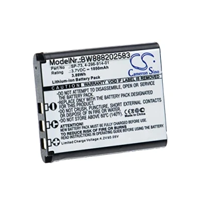 Abbildung von vhbw Akku Ersatz für Sony 4 296 914 01, SP73, SP 73 Wireless Headset Kopfhörer (1050mAh, 3,7V, Li Ion)