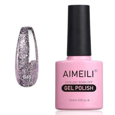 Abbildung von AIMEILI Glitzer Gel Nagellack UV LED Soak Off Mit Glitzerpartikel Sparkle Nail Polish Luminous 10ml 645
