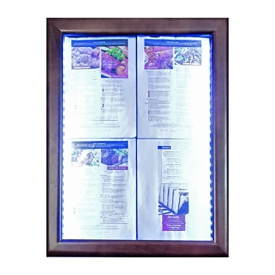 Abbildung von Securit LED Classic Glas Info Display, 4 x a4 (A2), 53 70 6 cm, braun Rahmen (mcs wldb)
