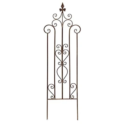Abbildung von Dekoleidenschaft Rankgitter &quot;Schwertlilie&quot; in Rost Optik, Metall Rankhilfe 117 cm hoch, Ranksäule, Rankgerüst, Gartenstecker, Dekostecker, Kletterhilfe, Pflanzengitter