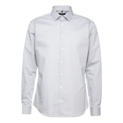 Abbildung von Seidensticker Herren Business Hemd Extra Slim Fit Bügelfrei Kent Kragen Langarm 100% Baumwolle, Grau (Grau 32), 37 EU