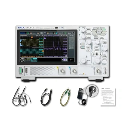 Abbildung von RIGOL Oszilloskop,DHO812 Tragbares Digitales Oscilloscope,100MHz Bandbreite,2 analoge Kanäle,12bit vertikale Auflösung,niedriges Grundrauschen,Unterstützung für mobile Netzteile
