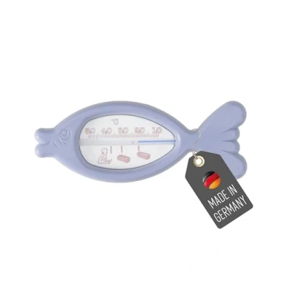 Abbildung von Lantelme Badethermometer Fisch Lila Temperaturanzeige mit Richtangaben für Baby Kleinkinder Kinder Analog Bade Thermometer Wassertemperaturanzeige in Badewanne Badewasser (FischLila)