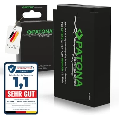 Abbildung von PATONA Premium LP E12 Akku 850mAh Ersatzakku kompatibel mit Canon EOS 100D Rebel SL1 M M2 M10 M50 M100 M200 2 10 50 100 200 PowerShot SX70 SX 70 HS Battery Pack LPE12 LPE 12