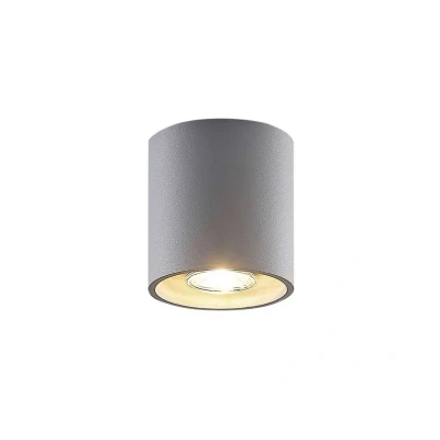Abbildung von Lindby Parvin Aluminium Downlight, rund, grau
