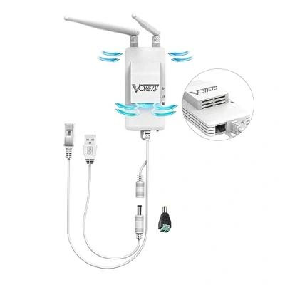Abbildung von VONETS VAP11S 5G Industrieller 5GHz WiFi Bridge Repeater mit Ethernet Splitter, RJ45 1 Stecker auf 2 Buchsen LAN Cat5 Kabel Splitter Exklusive Lüfter