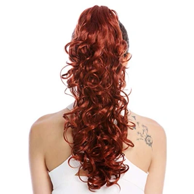 Abbildung von WIG ME UP N956 V 350 Haarteil Zopf Pferdeschwanz Locken lockig voluminös Steckkämme lang 50 cm Kupfer Rot