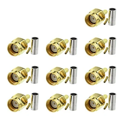 Abbildung von Eightwood RP SMA Stecker WLAN Adapter PCB DIY Mount Straight Crimp 10 Stücke für Wireless Module RG174 RG316 LMR100 RF Kabel MEHRWEG
