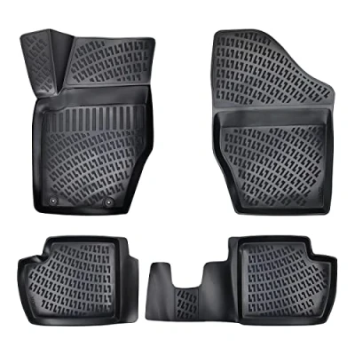 Abbildung von Rizline Passgenau 3D Fussmatten Auto Kompatibel mit Citroën C4 1.Gen. 2004 2010 Zubehör 1. und 2. Reihe TPE Allwetter Geruchlos rutschfest Vorne Hinten
