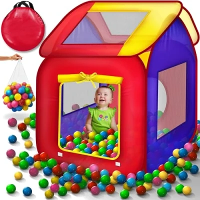 Abbildung von KIDUKU Bällebad KIDUKU® Spielzelt + 200 Bälle Tasche Kinderzelt Haus Kinder, draußen