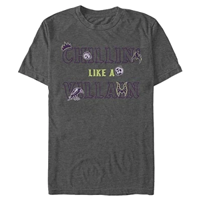 Abbildung von Disney Villains Chillin Villain Patches Men&#039;s Crew neck Dark heather grey L