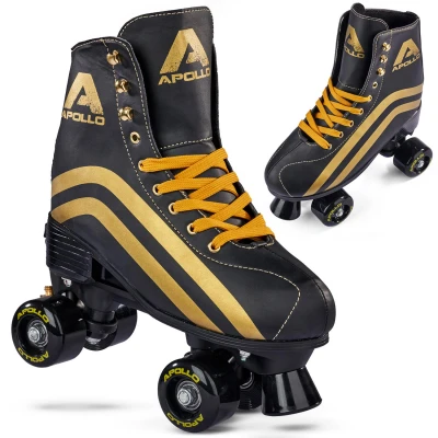 Abbildung von Apollo Disco Roller, Classic Roller Rollschuhe für Kinder und Erwachsene größenverstellbare Quad Skates, 3 Größen, verstellbar von 31 bis 42 Damen in schicken Designs