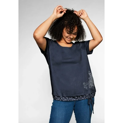 Abbildung von Sheego Tshirt print, Damen, Größe: 40/42, Marine