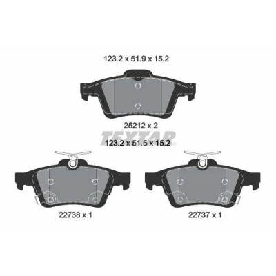 Abbildung von TEXTAR 2521204 Bremsbelagsatz mit akustischer Verschleißwarnung FORD: Focus 3 Turnier, 3, Mk3 Kasten / Kombi