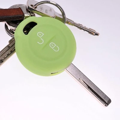 Abbildung von Soft Case Schutz Hülle Auto Schlüssel Fluoreszierend Grün (leuchtet im Dunkeln!) für Mitsubishi Colt VI Smart Forfour 454