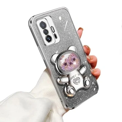 Abbildung von Handyhülle für Xiaomi 11TMi 11T Pro Hülle, Magnetischer Ring Ständer Mi 11T/11T Fingerhalter Soft TPU Stoßfeste Bling Schutzhülle mit (11T/11T Pro,C)