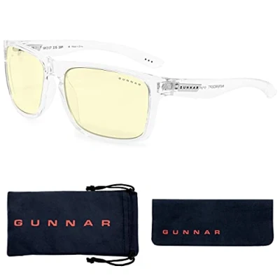 Abbildung von Gunnar Gaming und Computerbrille Intercept, Amber Linsen 65% Blaulicht 100% UV Schutz Augenschonende Brille, Premium, reduziert Augenbelastung,