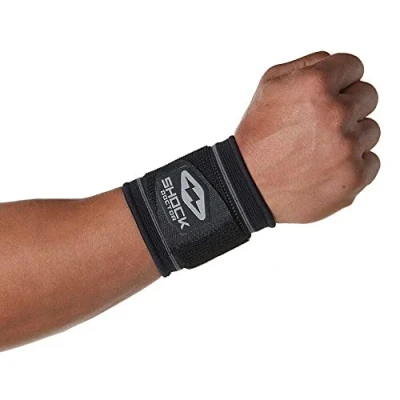 Abbildung von ShockDoctor Erwachsene Handgelenkbandage mit Klett Strap, Schwarz, M