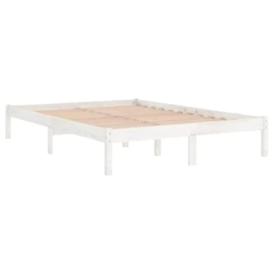 Abbildung von vidaXL Bett Massivholzbett Kiefer Weiß 160x200 cm