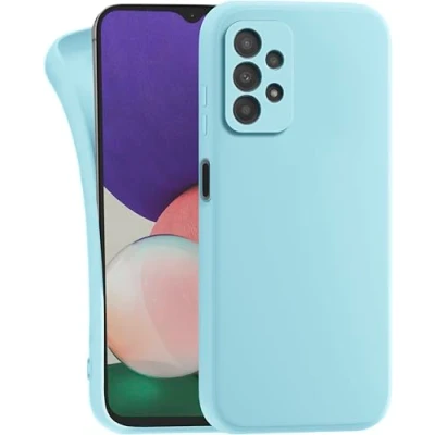 Abbildung von MyGadget Hülle für Samsung Galaxy A23 5G robuste Silikon Schutzhülle TPU Case Slim Silikonhülle Back Cover Kratzfest Handyhülle Matt Hellblau
