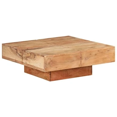 Abbildung von vidaXL Akazienholz Massiv Couchtisch Beistelltisch Wohnzimmertisch Kaffeetisch Sofatisch Teetisch Tisch Holztisch Büro Wohnzimmer 80x80x28cm