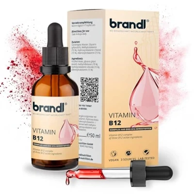 Abbildung von brandl® B12 Vitamin hochdosiert mit 3 Aktivformen Tropfen B 12 Vegan 50 ml