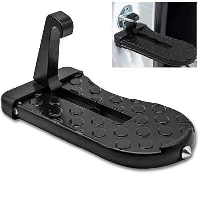 Abbildung von Ygapuzi Universal Auto Tür Verriegelung Schritt, Faltbare Dachträger Schritt mit Glas Fenster Breaker, Einfacher Zugang zum Dach für die meisten Auto, SUV, LKW, Max Last 400 LBS (Schwarz)