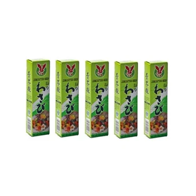 Abbildung von Pamai Pai® Bigpack: 5 x 43g Tuben Wasabi Paste scharf für Sushi grüner Meerrettich Wasabipaste
