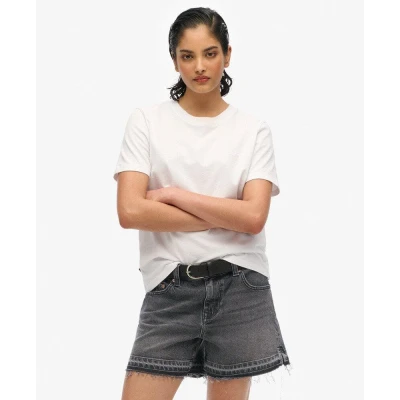 Abbildung von Superdry MID RISE CUT OFF Jeans Shorts, Damen, Größe: 26, Roseland washed black