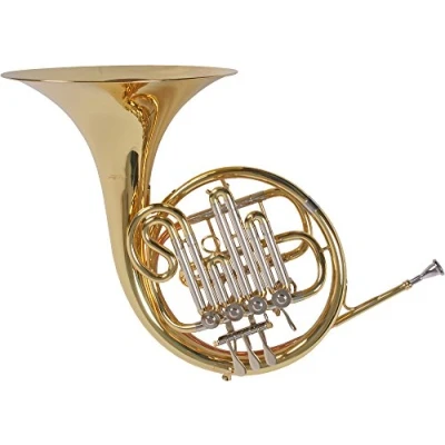Abbildung von Karl Glaser French Horn, Bb Waldhorn, Goldmessing Mundrohr, 4 Zylinderventile, Koffer,