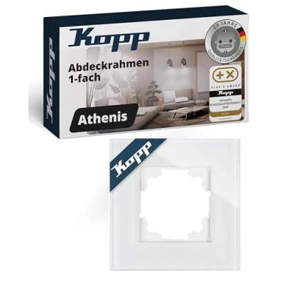 Abbildung von Kopp 405302015 1 fach Echtglas Rahmen Weiß Abdeckrahmen Glas