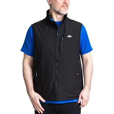 Abbildung von Trespass Vassus, Black, XXL, Winddichte Softshellweste für Herren, XX Large / 2XL 2X Large, Schwarz