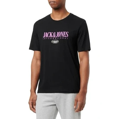 Abbildung von JACK&amp;JONES Herren JORLUCCA Tee SS Crew Neck 1 FST T Shirt, Black, S