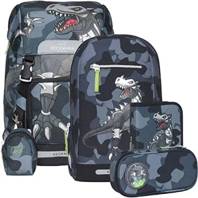 Abbildung von Beckmann of Norway Classic 22 6PCS Set CAMO REX Schulranzen für Kinder, Größe: One Size, Black