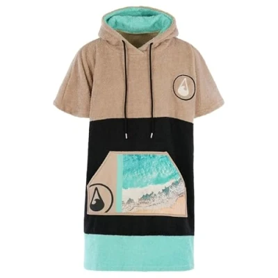 Abbildung von WAVE HAWAII Bade Poncho Damen &amp; Herren “Ericeira Größe M, 160 190cm I 95% Baumwolle Surf Erwachsene Frottee Handtuch mit hoher Wasserabsorption Umziehhilfe Made in Portugal