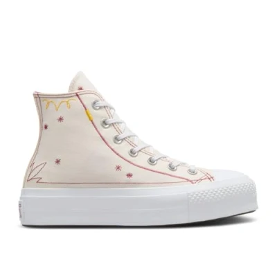 Abbildung von Converse Chuck Taylor All Star Lift Damen Sneaker mit Schnürung, Segeltuch, Egret/Astrodust/Yellow, 40 EU