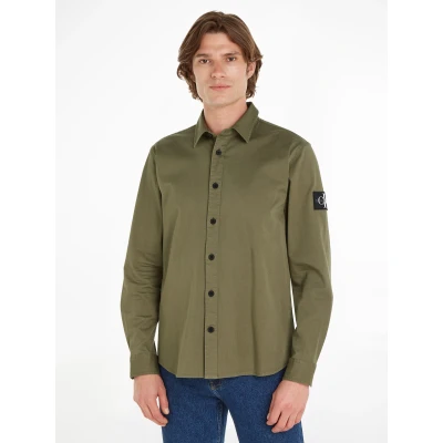 Abbildung von Calvin Klein Jeans Monologo Badge Hemd, Herren, Größe: Medium, Dusty olive