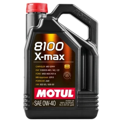 Abbildung von Motul 8100 X MAX 0W 40 5l Motoröl 104533 BMW: 5 Limousine, 3 Coupe, MERCEDES BENZ: C Klasse CLK Cabrio, T modell