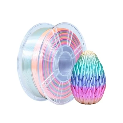 Abbildung von iBOSS PLA+ Filament 1,75 mm Seidenregenbogen, glattes und stärkeres 3D Druckmaterial, Maßgenauigkeit +/ 0,02 mm, 1 kg/Spool, 2,2 Pfund kompatibel mit den meisten FDM Druckern (Seidenbonbons)