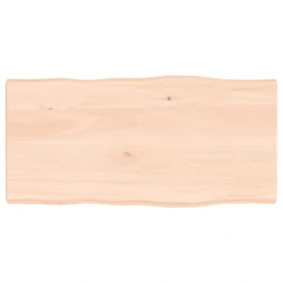 Abbildung von vidaXL Tischplatte, Holzplatte für Tisch Esstisch Couchtisch, Massivholzplatte Handgefertigt mit Baumkante, Ersatztischplatte, 80x40x(2 4) cm Massivholz Unbehandelt