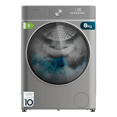 Abbildung von Cecotec Waschtrockner 8 5 kg Frontlader Bolero Wash&amp;Dry 8580 Inverter Steel B. 1400 U/min, 16 Programme, Plus Motor, SteamMax, OnSmart, Fuzzy Logic, SpaCare und Beladungsdetektor