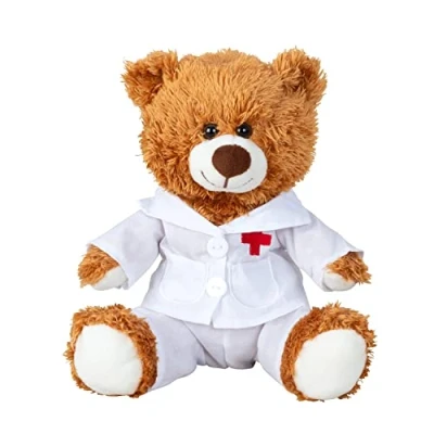 Abbildung von Teddybär Doktor 23 cm braun Arzt Kittel
