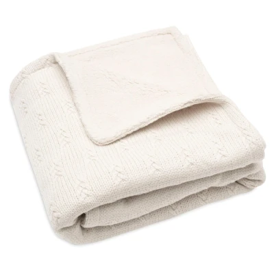 Abbildung von Jollein 517 511 67050 Babydecke Strick Grain Knit mit Teddyfell Olive (75x100 cm)