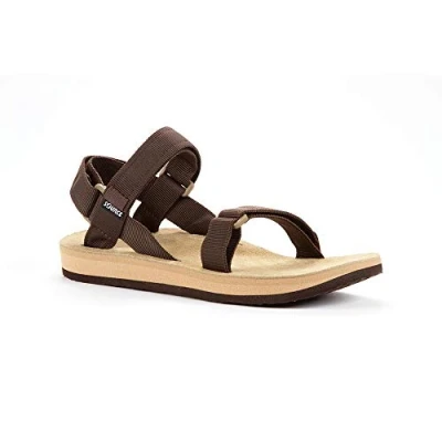 Abbildung von Source Herren Leather Sandale, Brown/Tan, 36