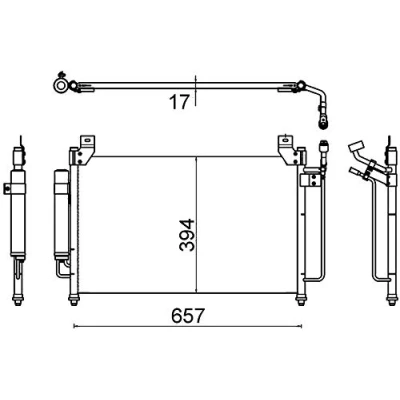 Abbildung von MAHLE ORIGINAL AC 642 000S Klimakondensator mit Dichtring, Trockner 637 MAZDA: CX 7