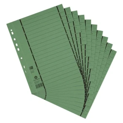 Abbildung von Oxford Trennblätter A4 aus Karton mit Perforation, grün, 100 Stück