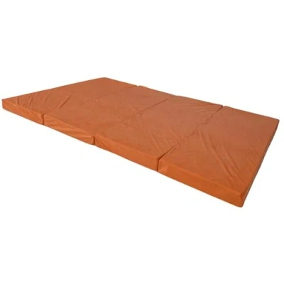 Abbildung von Natalia Spzoo breite Faltmatratze 180 x 120 8 cm Klappmatratze mit Schaumstoffkern &amp; abnehmbarem Bezug klappbare Schlafmatte (1333 Orange)